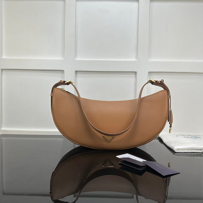 Prada 2026 Large Demi-Lune Shoulder Bag 42cm Calfskin