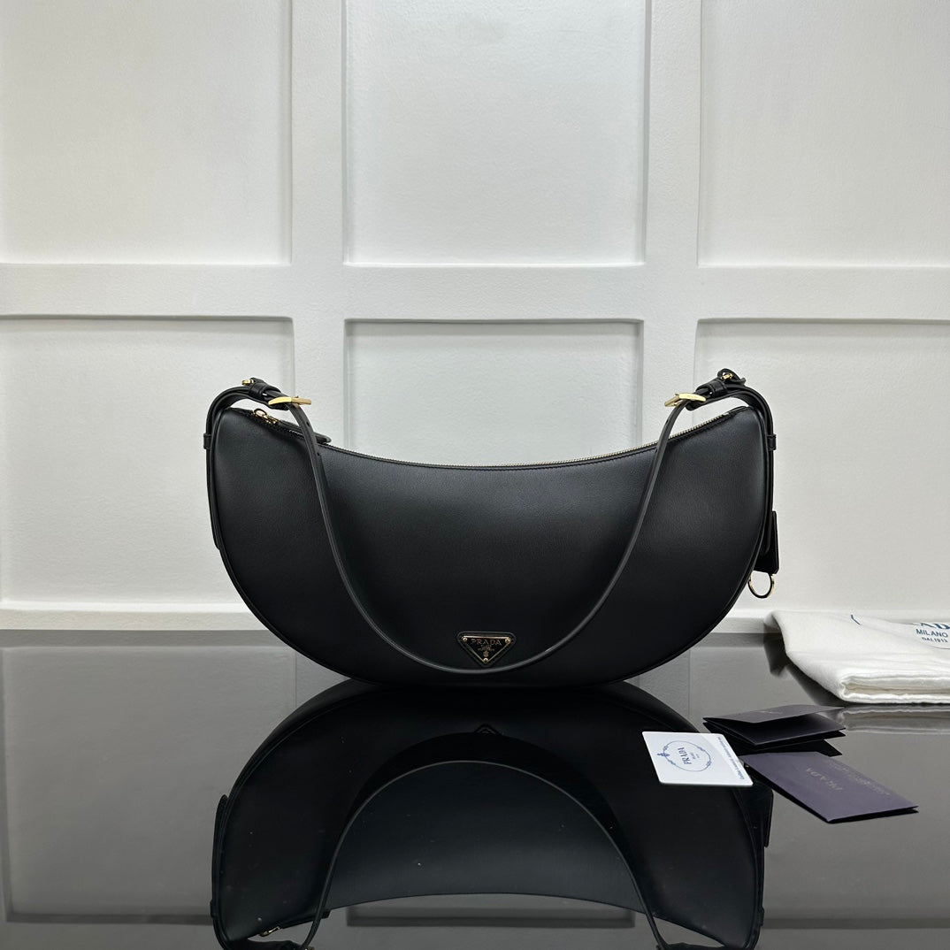 Prada 2026 Large Demi-Lune Shoulder Bag 42cm Calfskin