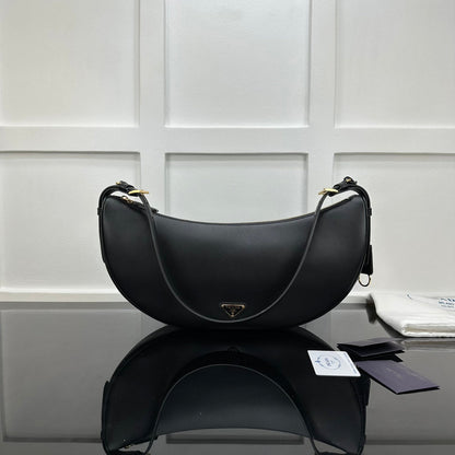 Prada 2026 Large Demi-Lune Shoulder Bag 42cm Calfskin