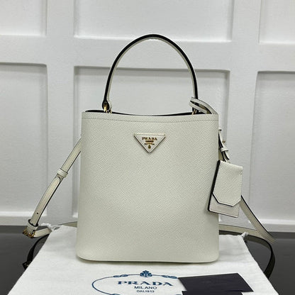 Prada 2026 Panier Saffiano Bucket Bag Calfskin