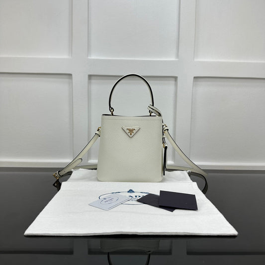 Prada 2026 Panier Saffiano Bucket Bag Calfskin