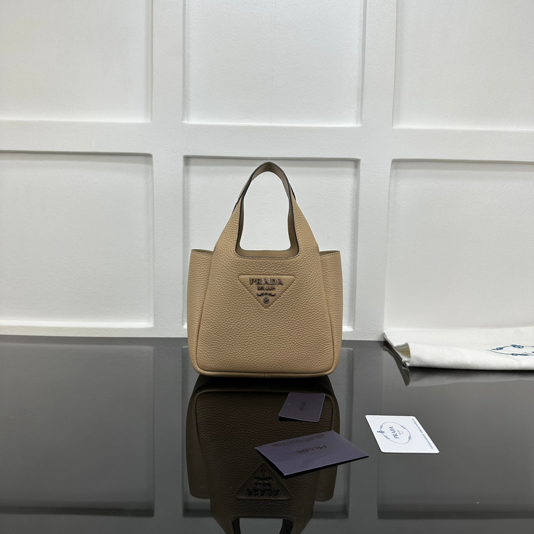 Prada 2026 Tote Bag Beige Calfskin