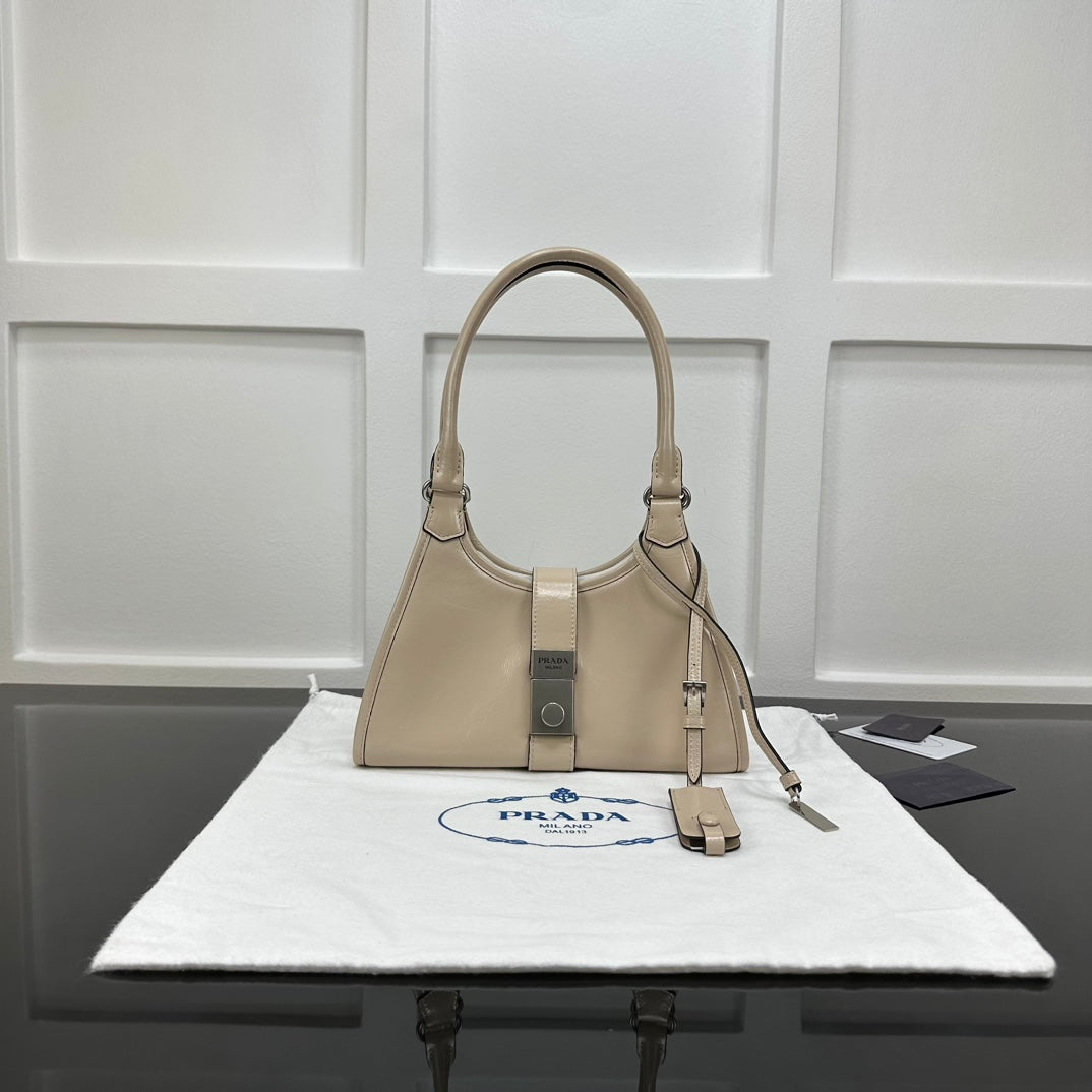 Prada 2026 Soft Lux Medium Tote Bag 26cm Patent Calfskin