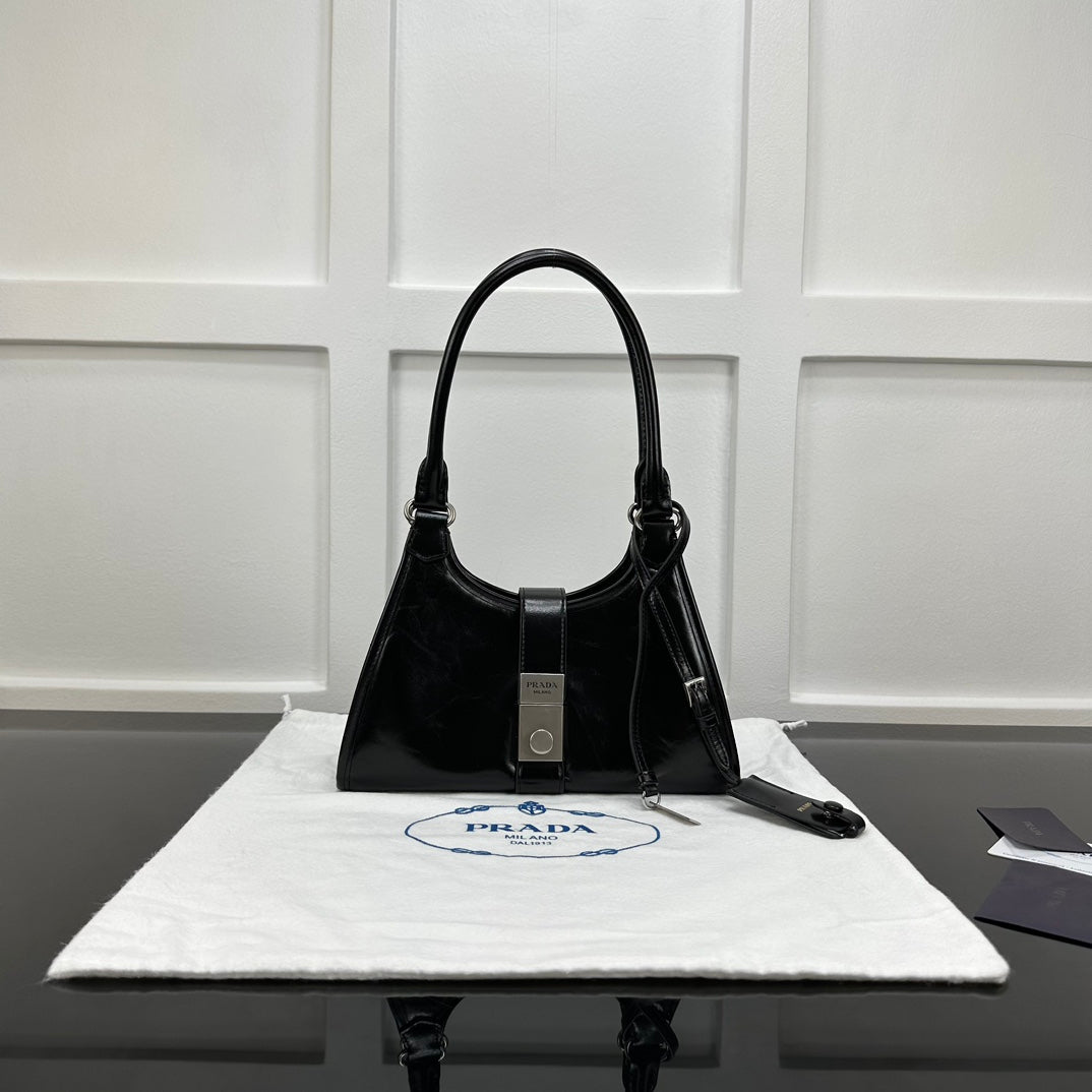 Prada 2026 Soft Lux Medium Tote Bag 26cm Patent Calfskin