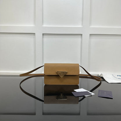 Prada 2026 Embleme Shoulder Bag 24.5cm Calfskin