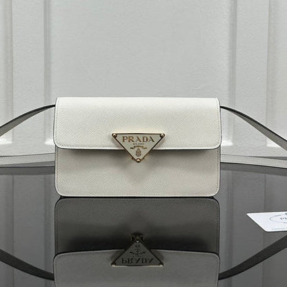 Prada 2026 Embleme Shoulder Bag 24.5cm Calfskin