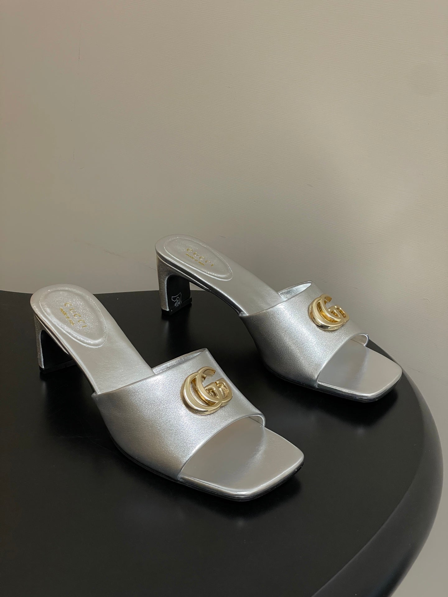 GG 26ss High Heel Slippers 55 Lambskin