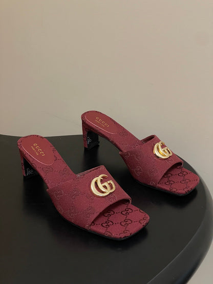 GG 26ss High Heel Slippers 55 Canvas Monogram 697861