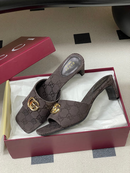 GG 26ss High Heel Slippers 55 Canvas Monogram 697861