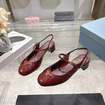 Prada 2026 Heel Slingback 40mm Sheepskin 715591