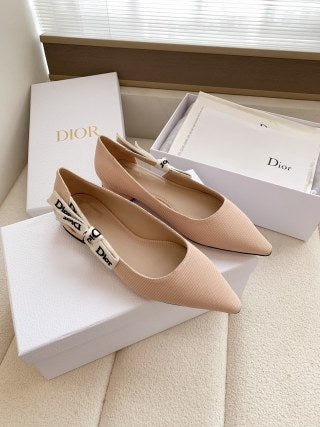 CD 26s High Heels Pumps Nude Pink Cotton Ribbon 664183