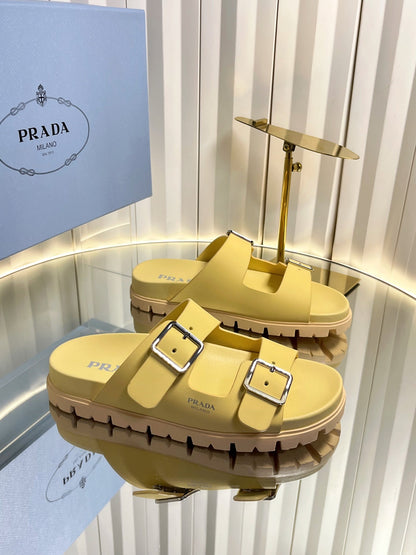 Prada 2026 Slides Slippers Two Straps Rubber 768752