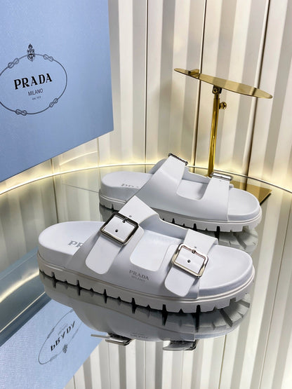 Prada 2026 Slides Slippers Two Straps Rubber 768752