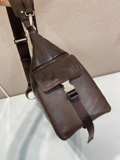 Prada 2026 Explore Bag 43cm Black and Brown Calfskin 351855