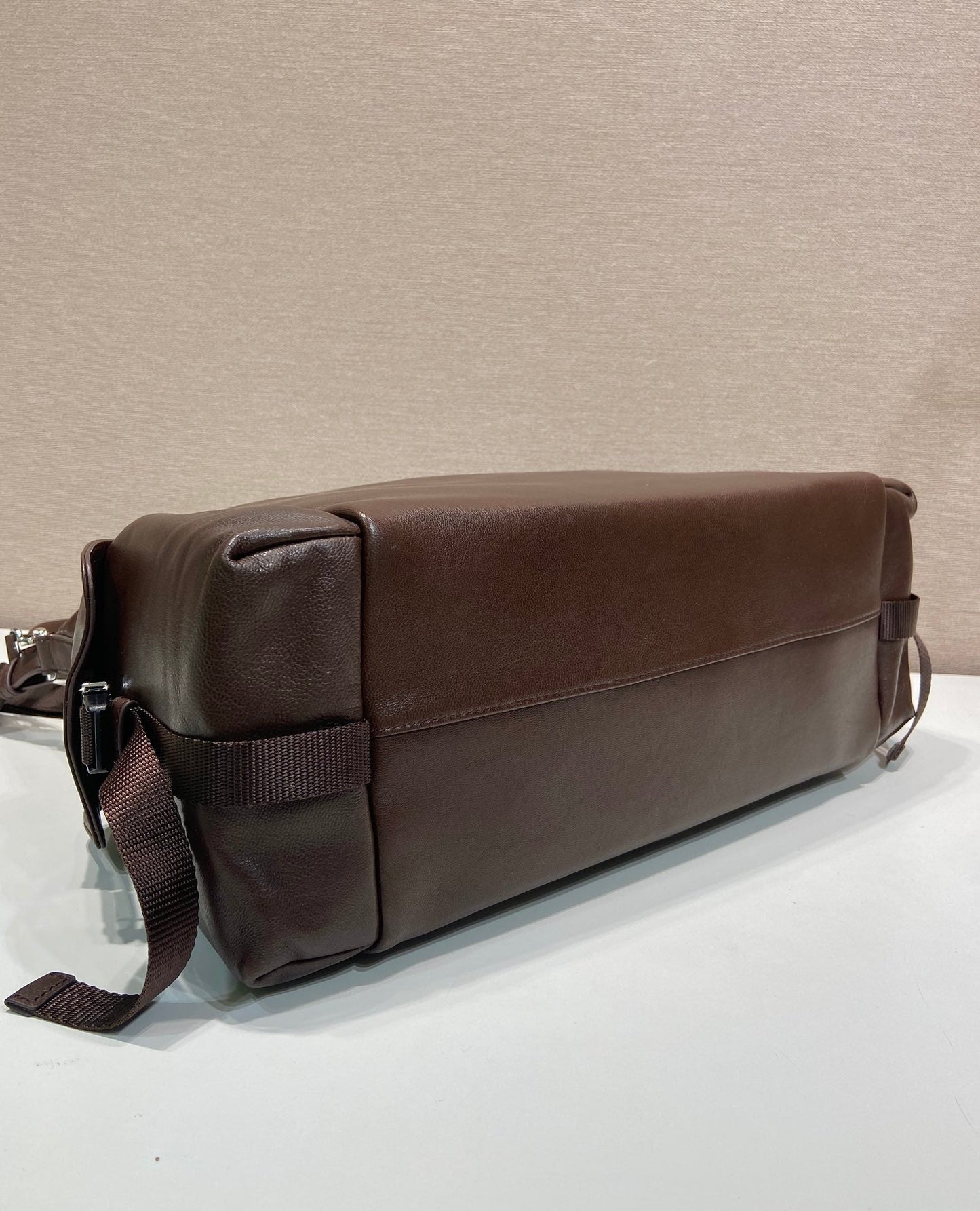 Prada 2026 Explore Bag 43cm Black and Brown Calfskin 351855