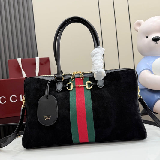 Gucci 2026 Borsetto Boston Bag Suede Leather