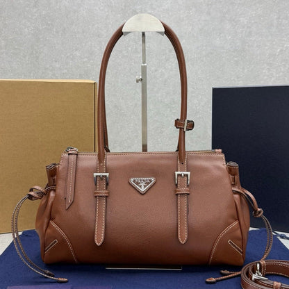 Prada 2026 Soft Medium Shoulder Bag 33cm Calfskin