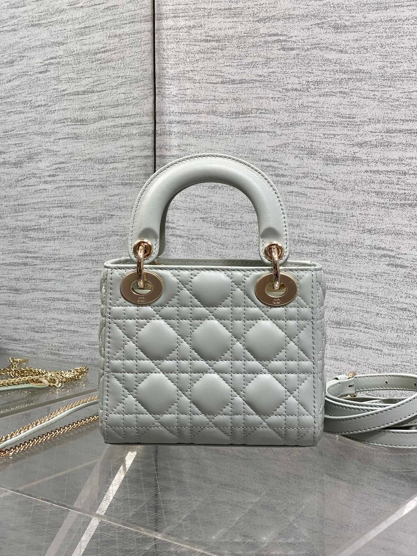 Dior 2026 Bow Lady Dior Lily Green Cannage Lambskin 286533