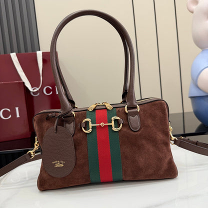 Gucci 2026 Borsetto Boston Bag Suede Leather