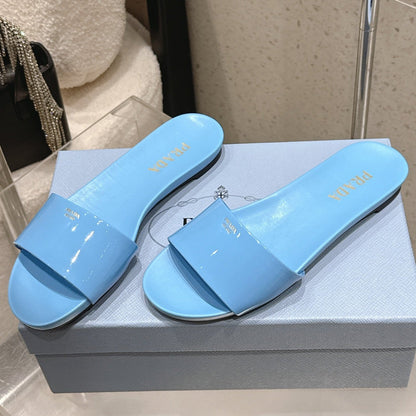 Prada 2026 Slides Sandals Patent Leather 762986