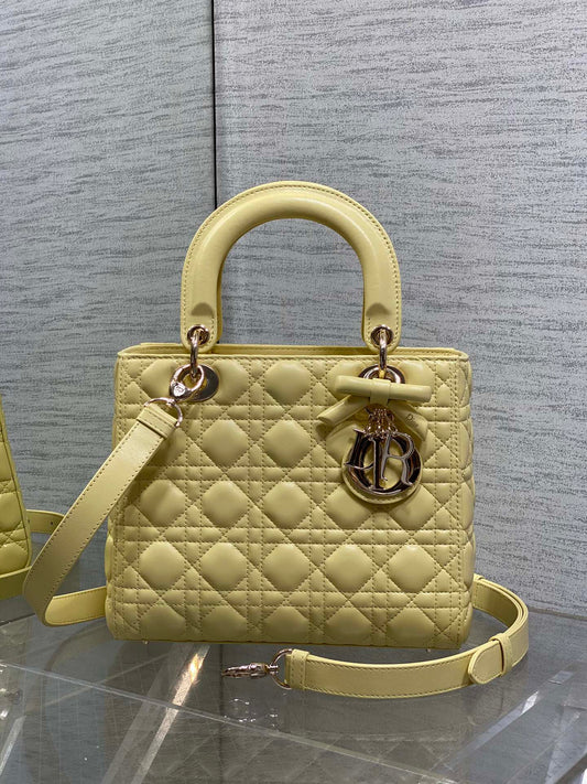 Dior 2026 Bow Lady Dior Yellow Lambskin 286571