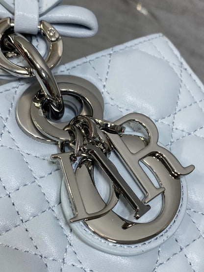 Dior 2026 Bow Lady D-Joy Glacier Blue Cannage Lambskin 286621