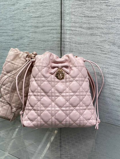 Dior 2026 Bow Adiorable Quilted Lucky Bag 22cm Cannage Lambskin