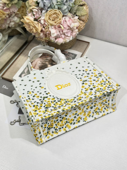 Dior 2026 Book Tote Bag With Buttercup Dior Embroidery Canvas