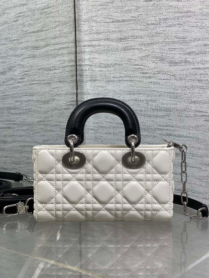 Dior 2026 Bow Lady D-Joy Black mix White Cannage Lambskin 286573