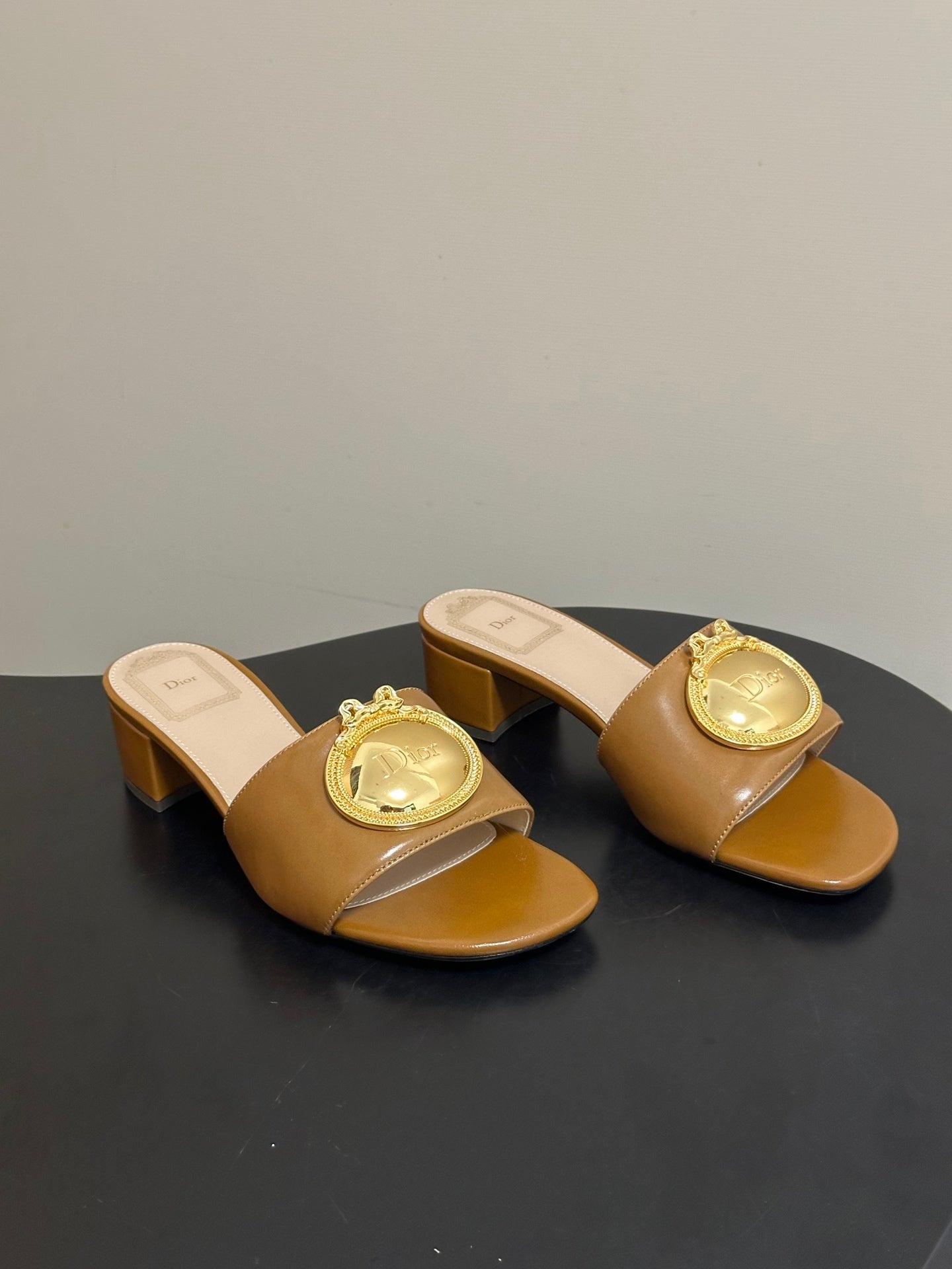 Dior 2026 D-Club Retro CD Letter Metal Buckle Sandals 45mm Leather 846977