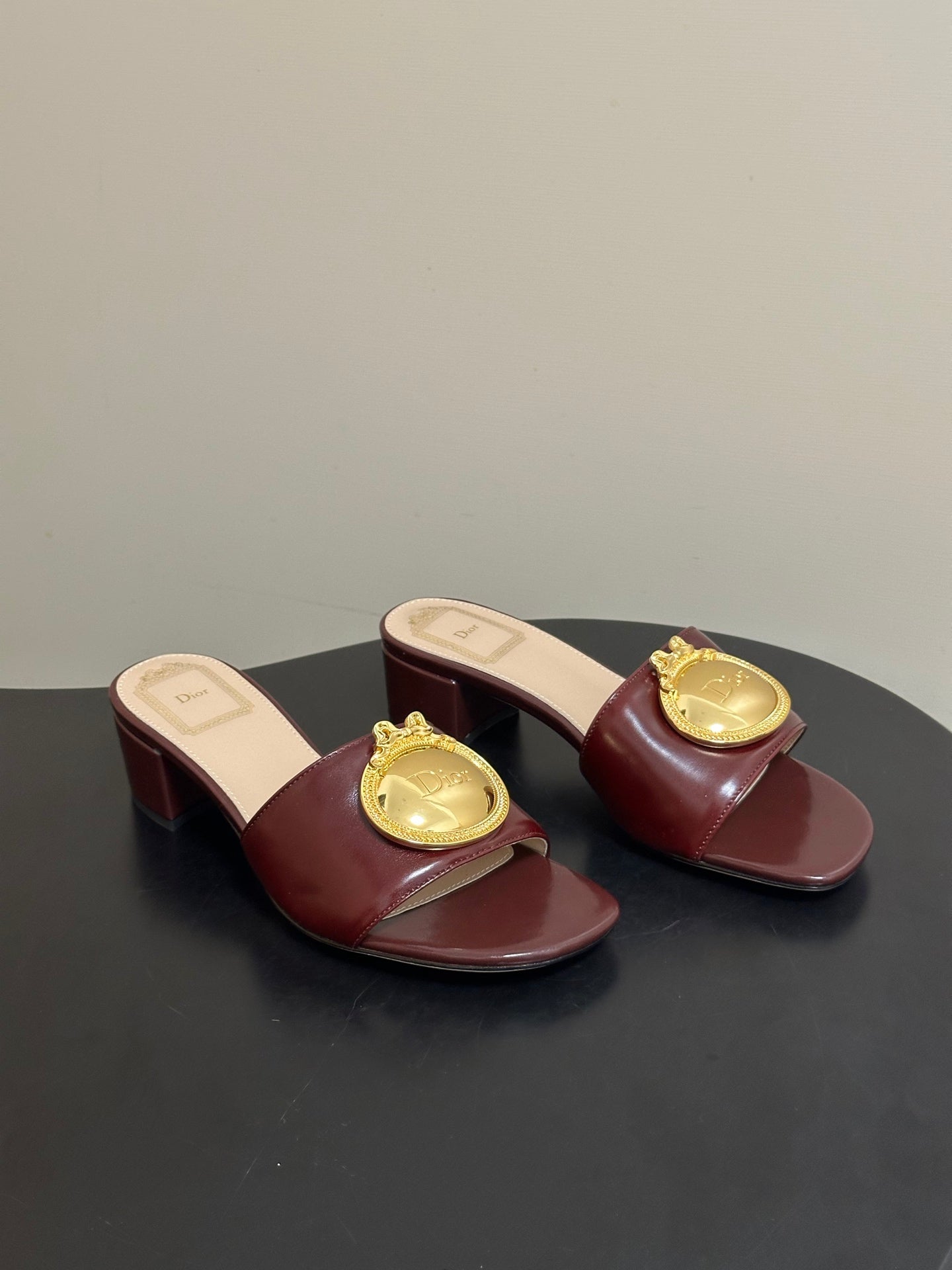 Dior 2026 D-Club Retro CD Letter Metal Buckle Sandals 45mm Leather 846977