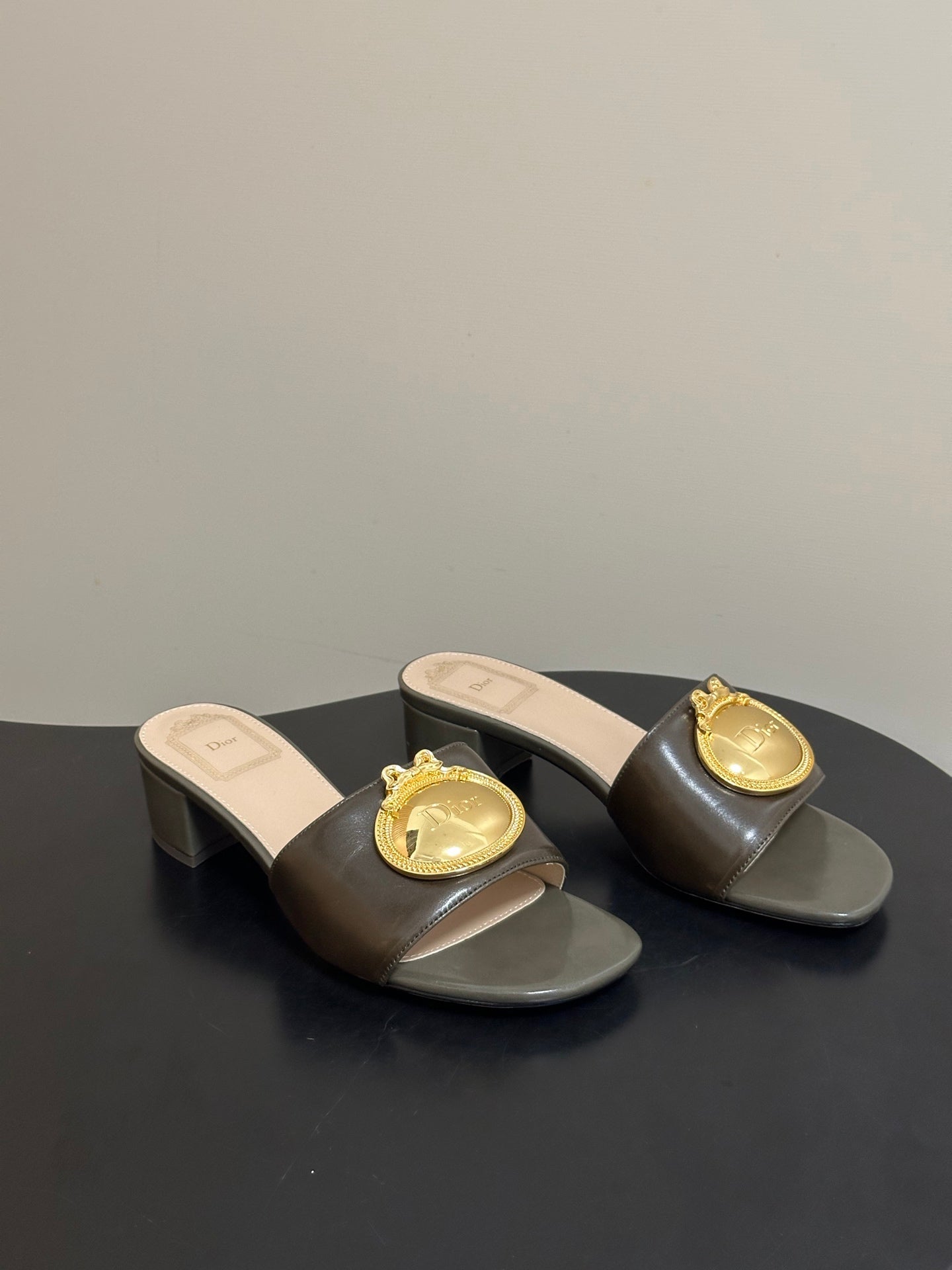 Dior 2026 D-Club Retro CD Letter Metal Buckle Sandals 45mm Leather 846977