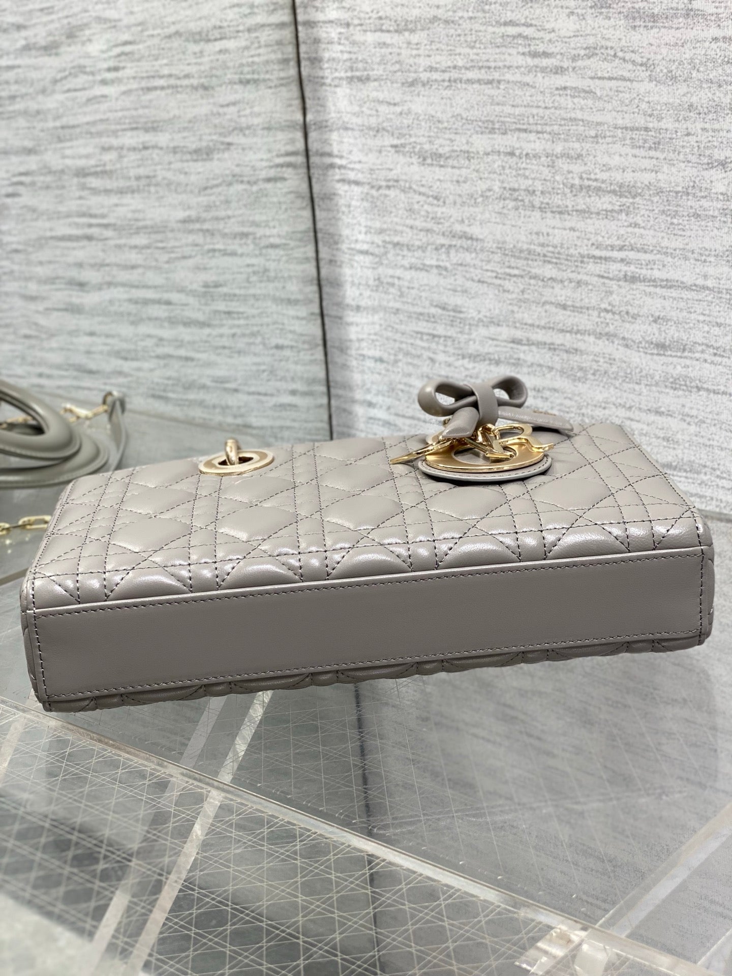 Dior 2026 Bow Lady D-Joy Grey Cannage Lambskin 286461