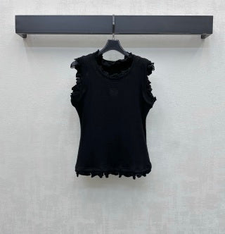Loew 26 Ruffled Lace Vest in Cotton
