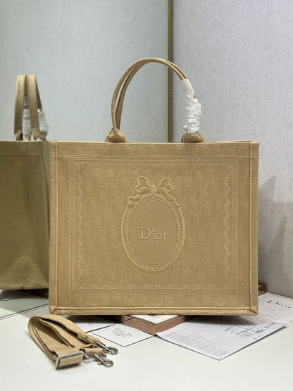 Dior 2026 Book Tote Bag With Médaillon Embroidery Beige Canvas 288466