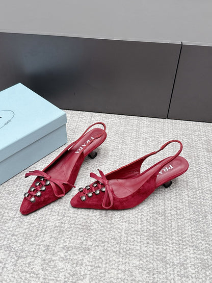 Prada 2026 Slingback 55mm Suede Lambskin 855730