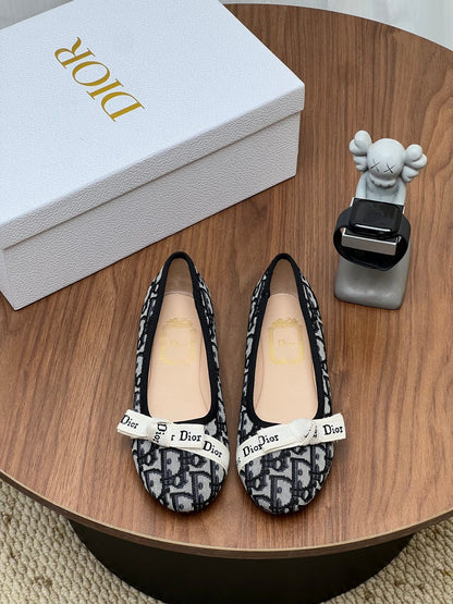 Dior 2026 Oblique Pattern Ballet Flat Fabric Cowhide 846593