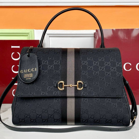 Gucci 2026 Paparazzo Bag Black mix Grey Canvas Leather