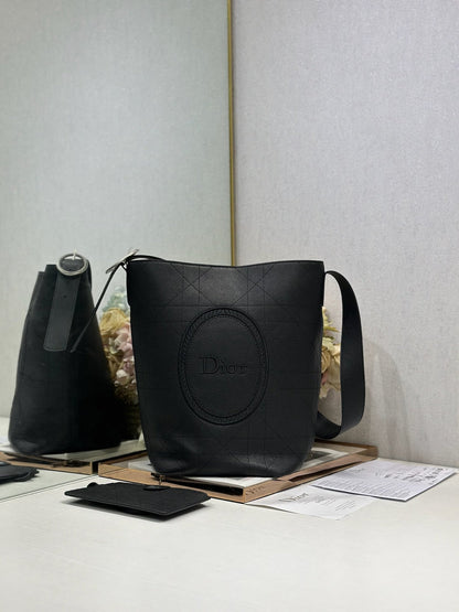 Dior 2026 Medaillon Bucket Bag Suede and Leather 159057