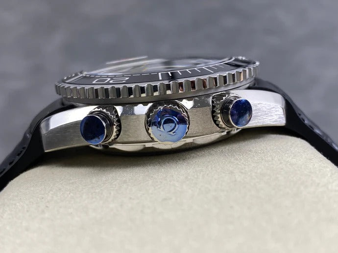 Omega Seamaster 46mm Blue Dial Sliver Case Blue Crocodile Leather