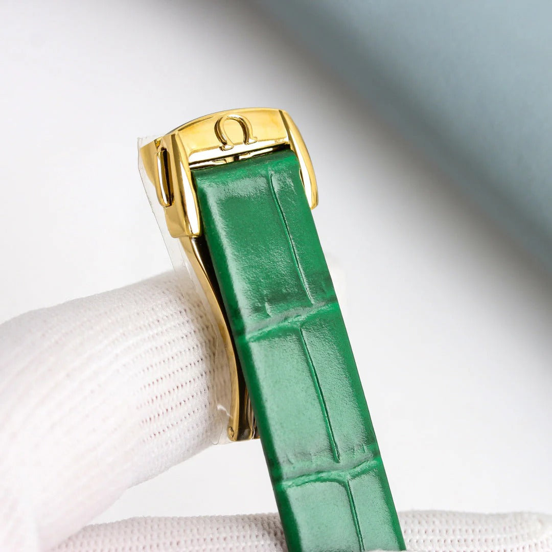 Omega Constellation 29mm Diamond Bezel Crocodile Leather