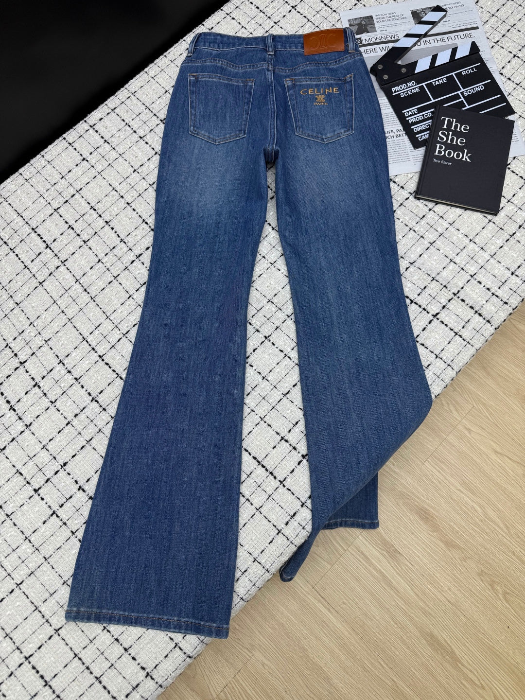 Loewe Flared Jeans Embroidered Logo Applique 404876