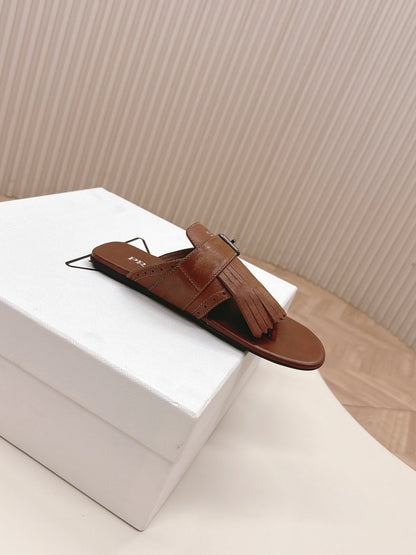 PRA 26S Thong Sandals Brown Calfskin 600598
