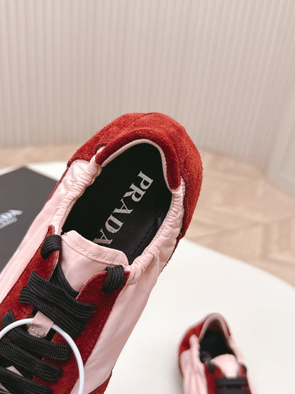 PRA 26S Sneaker Light Pink Red Suede Canvas 600603