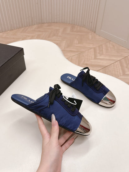PRA 26S Mule Sneaker Navy Blue Sliver Canvas 600620