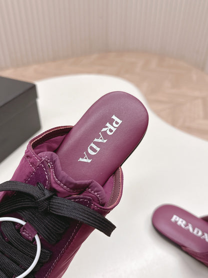 PRA 26S Mule Sneaker Wine Purple Sliver Canvas 600621