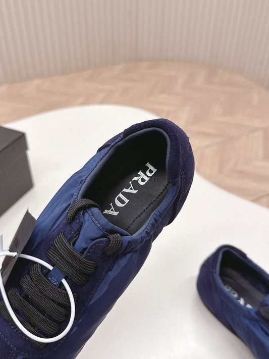 PRA 26S Mary Jane Navy Blue Sliver Canvas Suede 600624