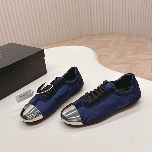 PRA 26S Mary Jane Navy Blue Sliver Canvas Suede 600624