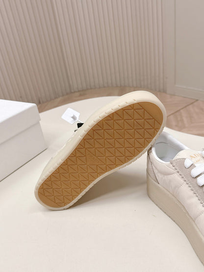 PRA 2026S Platform Sneakers 50 Light Beige Suede Cowhide 663492