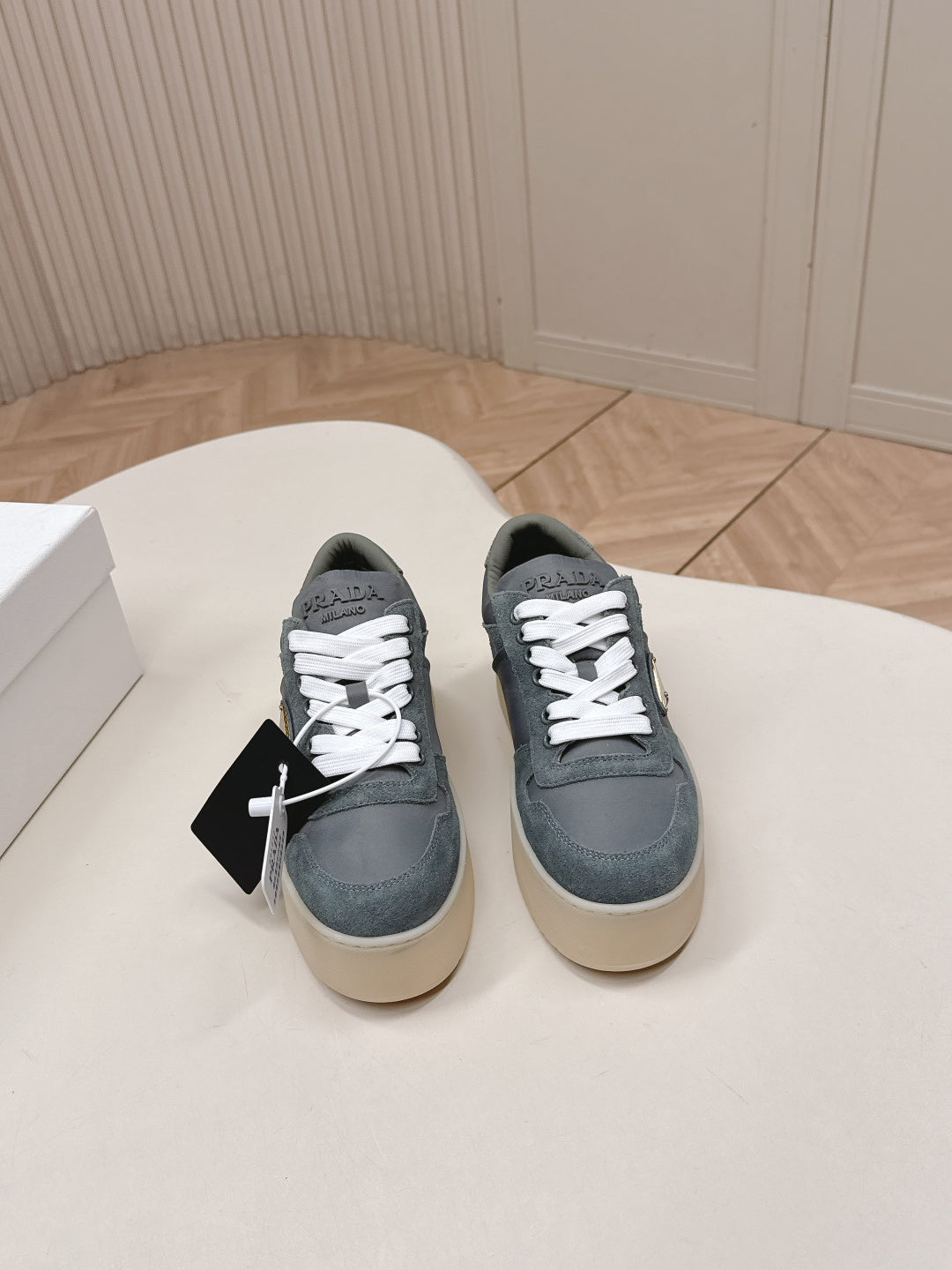PRA 2026S Platform Sneakers 50 Dark Gray Suede Cowhide 663495